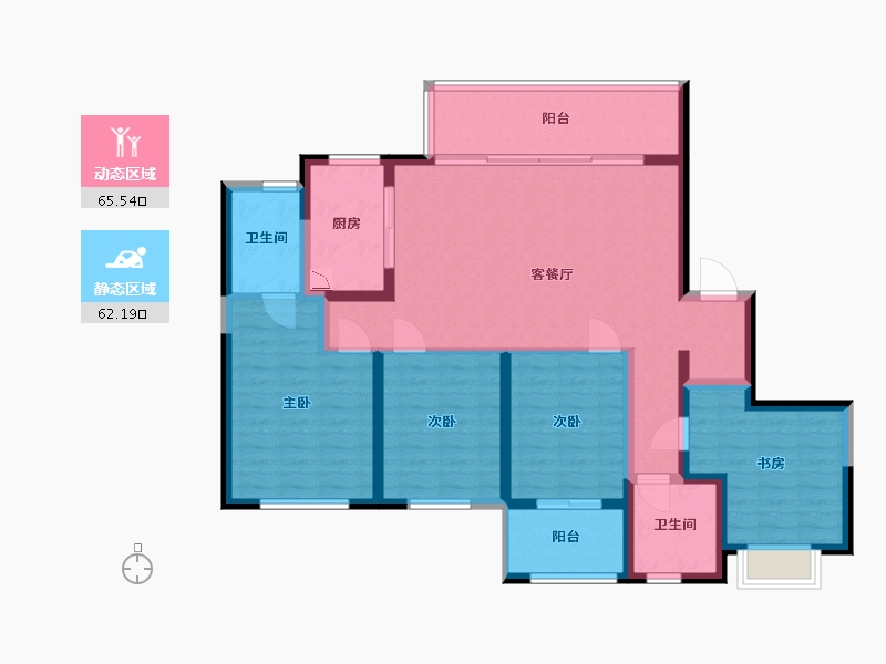 福建省-福州市-福清璀璨滨江-114.00-户型库-动静分区