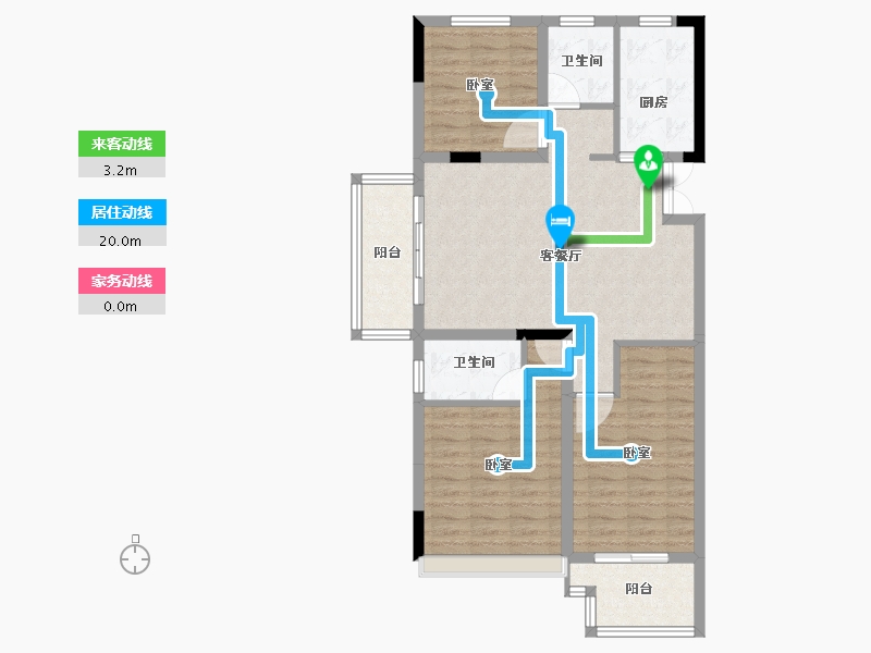 浙江省-绍兴市-大族阿里山庄-88.04-户型库-动静线