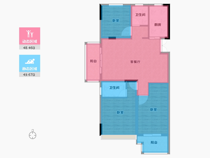 浙江省-绍兴市-大族阿里山庄-88.04-户型库-动静分区