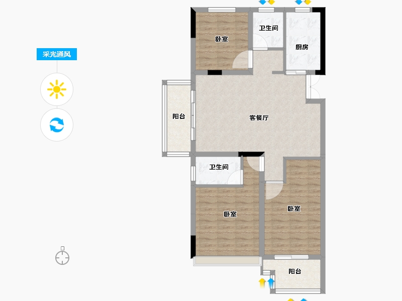 浙江省-绍兴市-大族阿里山庄-88.04-户型库-采光通风