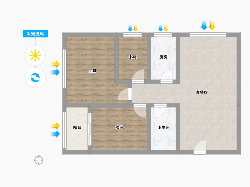 甘肃省-兰州市-亚太清湖湾-72.79-户型库-采光通风