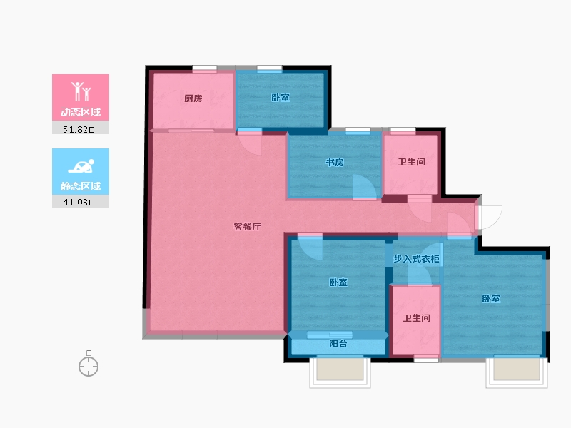 宁夏回族自治区-银川市-正丰海德家园-82.36-户型库-动静分区