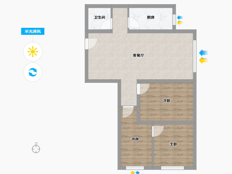 甘肃省-兰州市-亚太清湖湾-64.74-户型库-采光通风