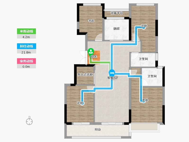 浙江省-台州市-滨江金科锦湖园-114.24-户型库-动静线