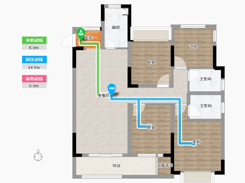 浙江省-衢州市-中梁融信壹号院-103.00-户型库-动静线