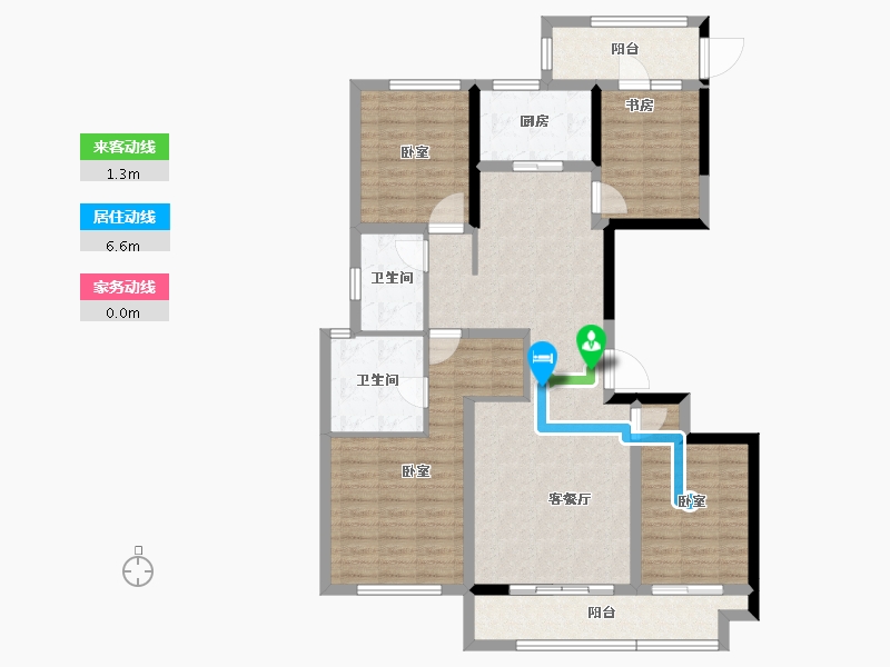 浙江省-绍兴市-元垄城-111.59-户型库-动静线