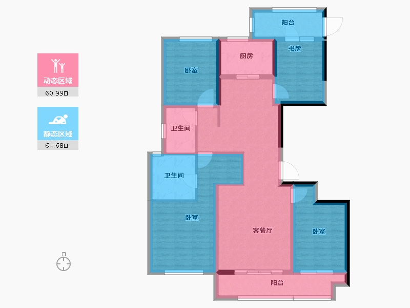 浙江省-绍兴市-元垄城-111.59-户型库-动静分区