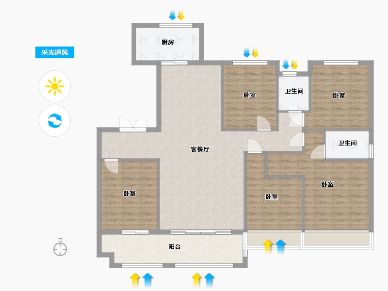 浙江省-湖州市-凯承恒隆城-138.00-户型库-采光通风