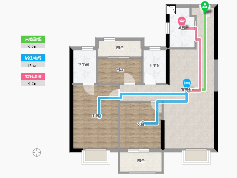 江西省-南昌市-中骏雍景湾-77.00-户型库-动静线