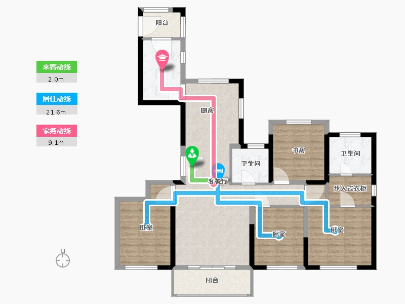 浙江省-温州市-时代碧桂园天宸府-110.00-户型库-动静线