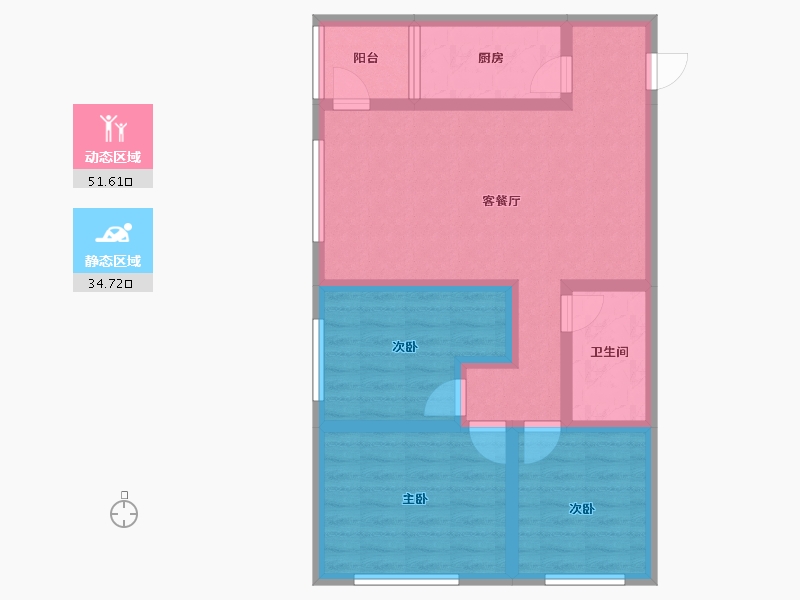 甘肃省-兰州市-亚太清湖湾-75.65-户型库-动静分区