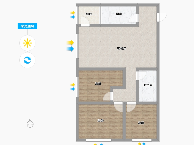 甘肃省-兰州市-亚太清湖湾-75.65-户型库-采光通风