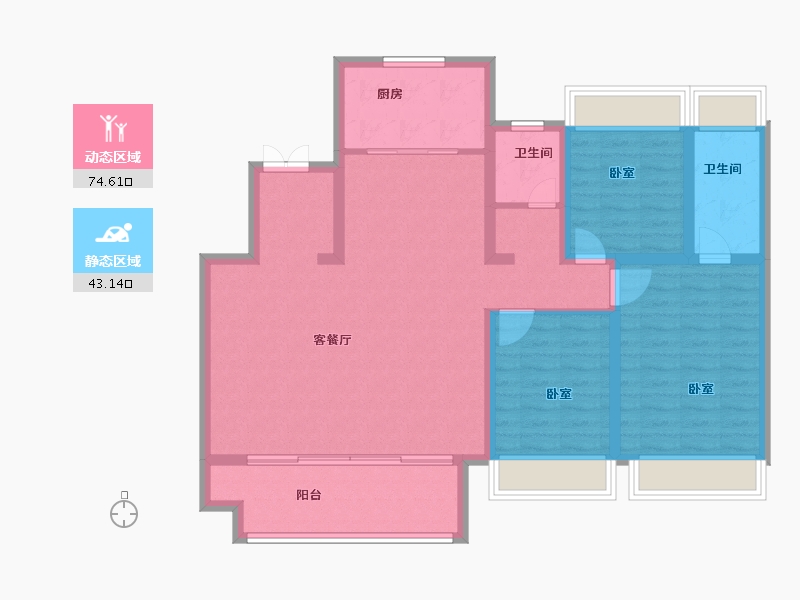 安徽省-芜湖市-伟星中央公馆-106.00-户型库-动静分区