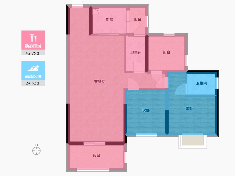 广东省-惠州市-龙城一号-77.60-户型库-动静分区