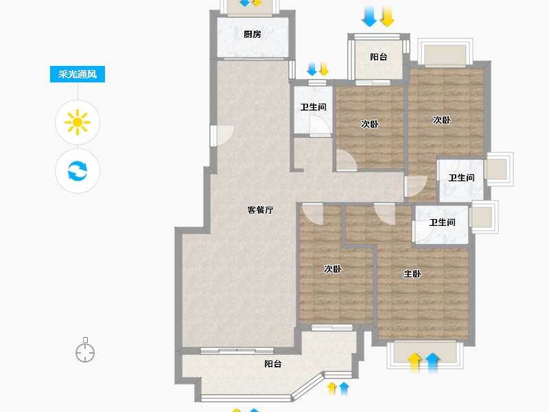 福建省-福州市-东城壹品-111.87-户型库-采光通风