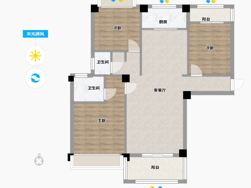 江西省-九江市-新西兰水果小镇-90.09-户型库-采光通风