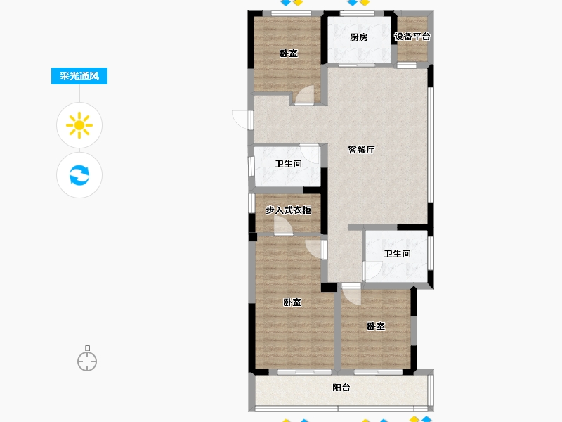 浙江省-金华市-义乌壹号院-102.16-户型库-采光通风