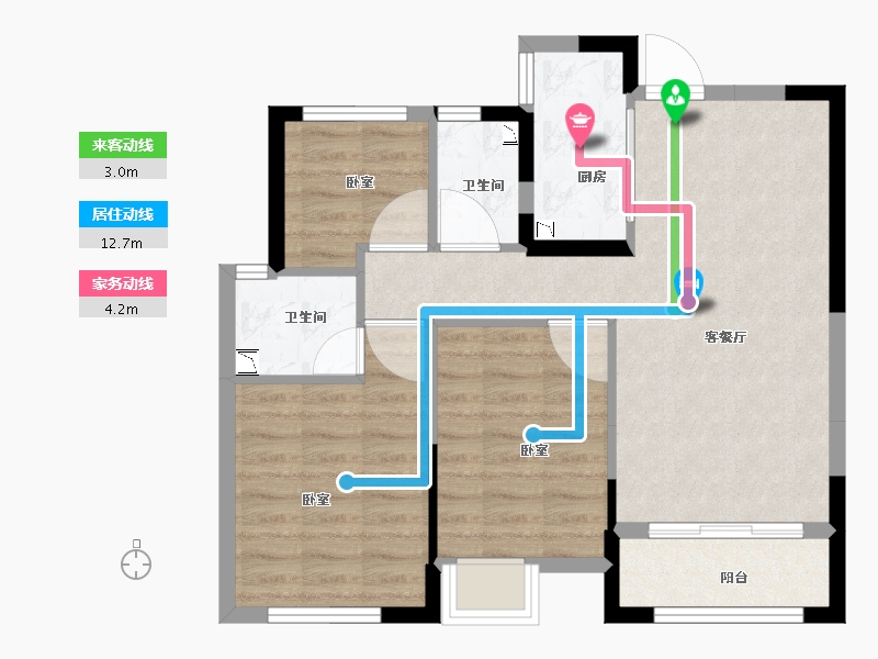 浙江省-丽水市-中梁百悦国际-70.00-户型库-动静线