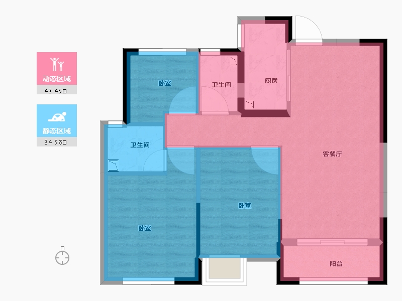 浙江省-丽水市-中梁百悦国际-70.00-户型库-动静分区