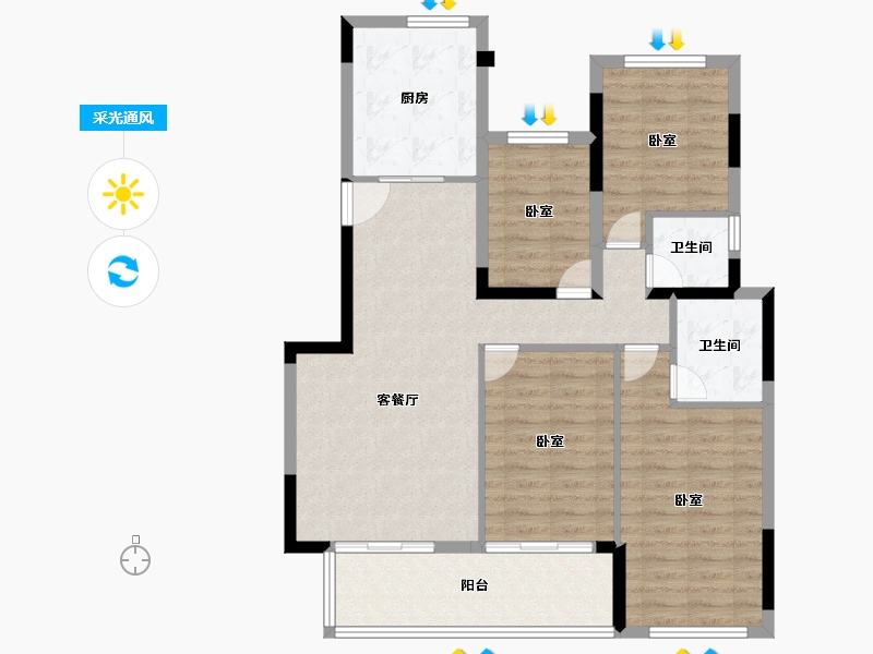 福建省-莆田市-保利紫荆公馆-98.00-户型库-采光通风