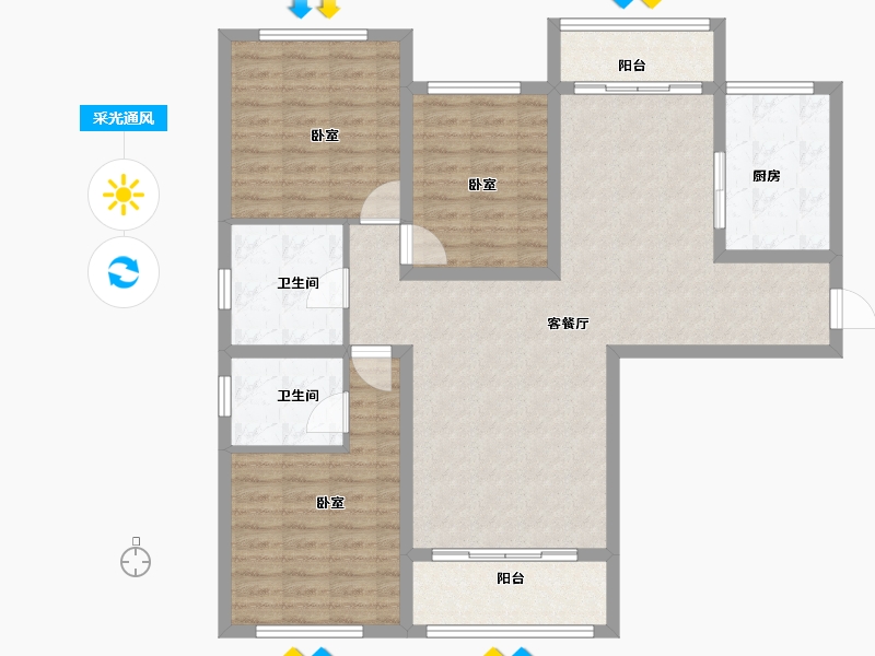 江西省-上饶市-饶商总部基地-110.00-户型库-采光通风