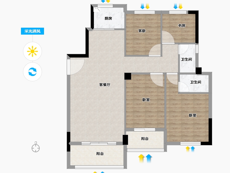 福建省-龙岩市-中福城会员制居家养老社区-106.00-户型库-采光通风