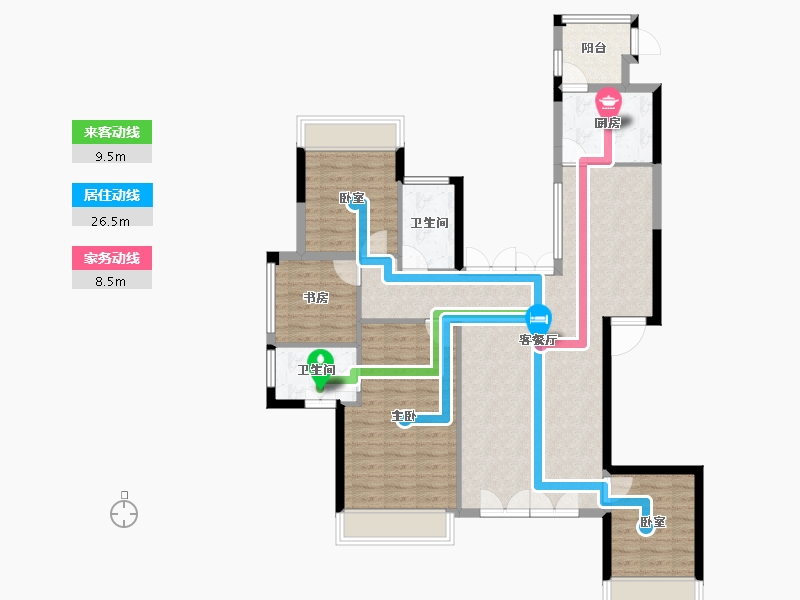 福建省-泉州市-聚龙小镇东篱Ⅰ期-108.21-户型库-动静线