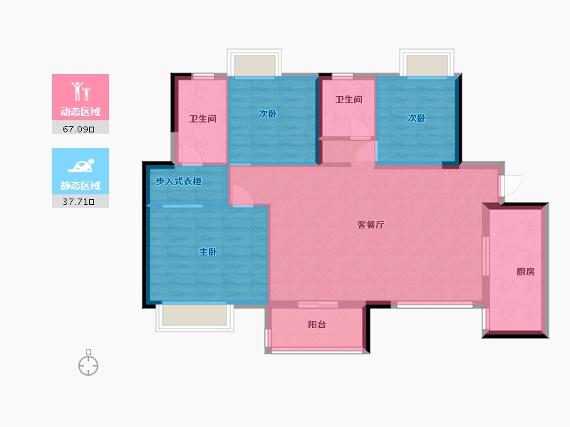 江西省-九江市-新天地公馆-94.70-户型库-动静分区