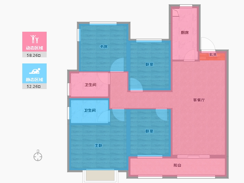 浙江省-衢州市-中梁融信壹号院-98.00-户型库-动静分区