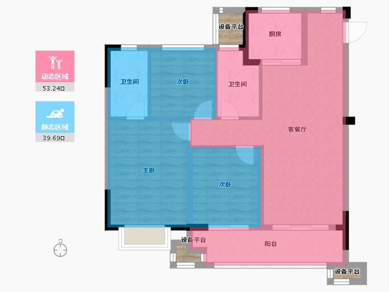 浙江省-台州市-旭辉府-86.01-户型库-动静分区