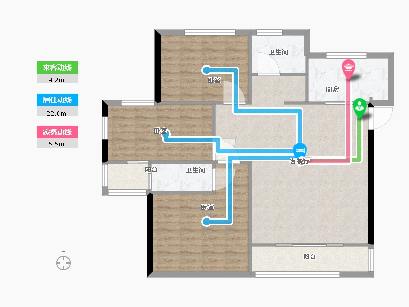 辽宁省-盘锦市-财富江南-96.00-户型库-动静线