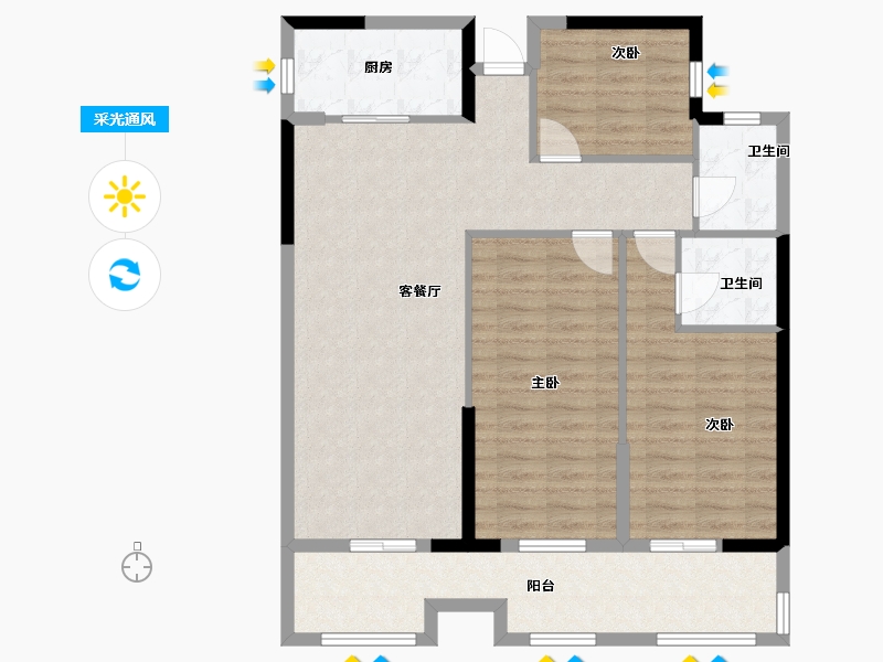 江西省-九江市-悦江府-101.30-户型库-采光通风