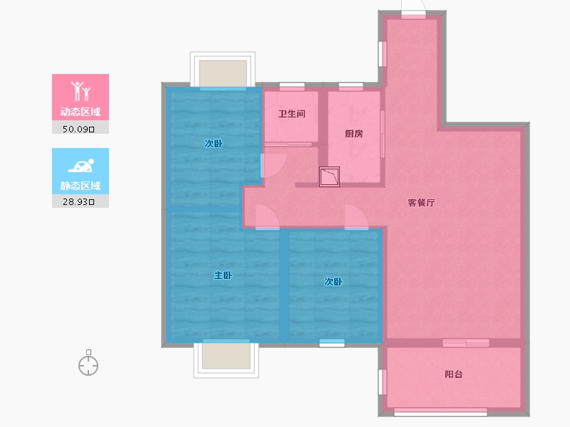 江西省-南昌市-力高澜湖御景-70.00-户型库-动静分区