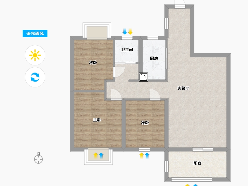 江西省-南昌市-力高澜湖御景-70.00-户型库-采光通风