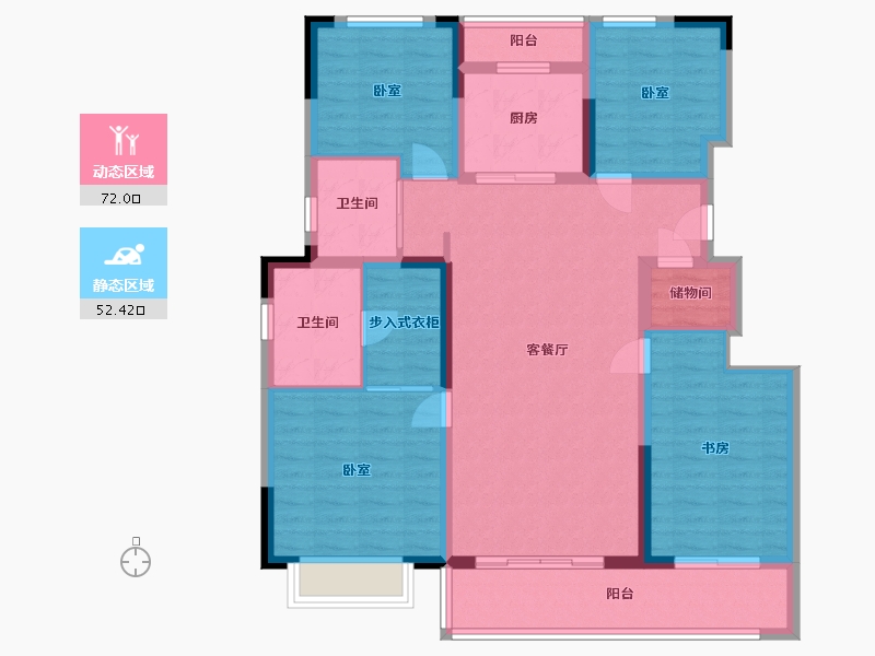 浙江省-宁波市-润曦府-111.00-户型库-动静分区