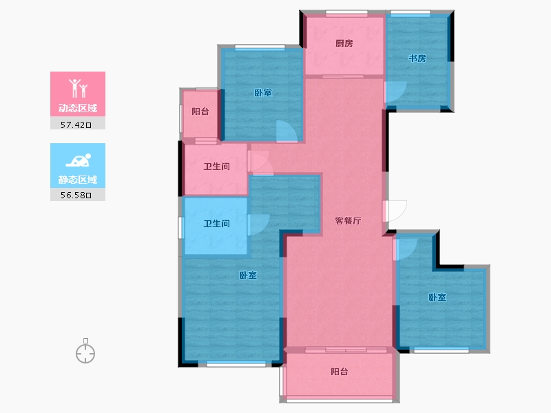 浙江省-宁波市-金隅大成郡三期-102.26-户型库-动静分区