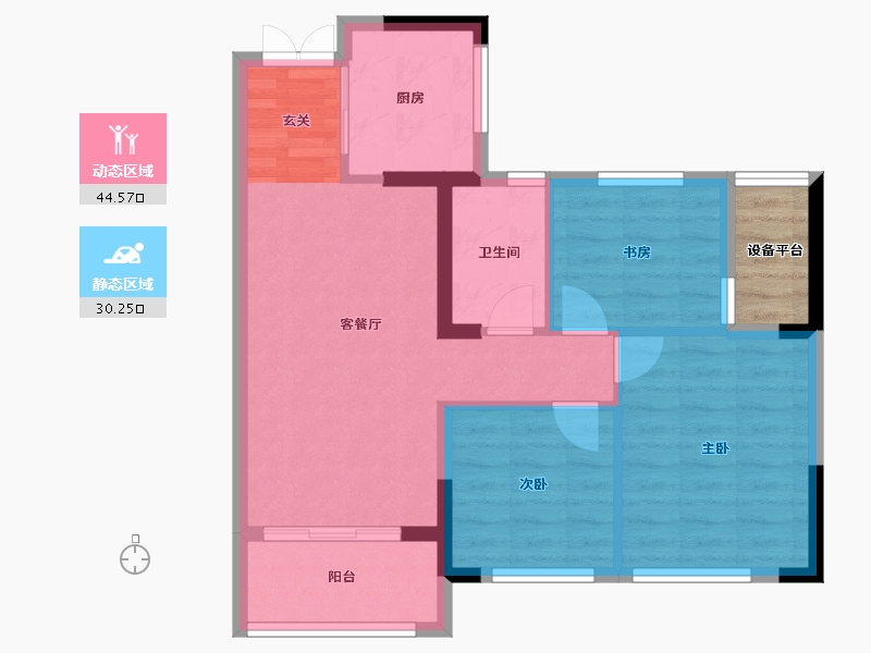 浙江省-台州市-万维书香名邸-70.01-户型库-动静分区