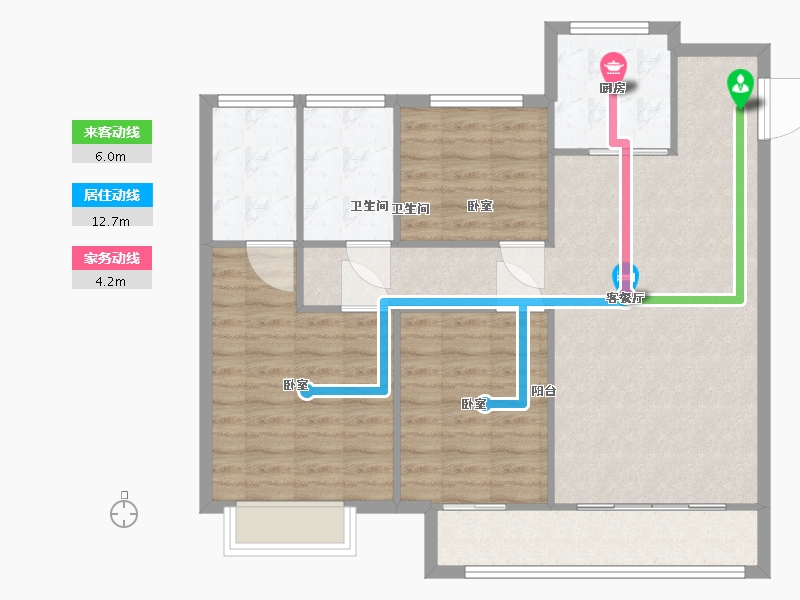 浙江省-温州市-高力铂金湾-93.00-户型库-动静线