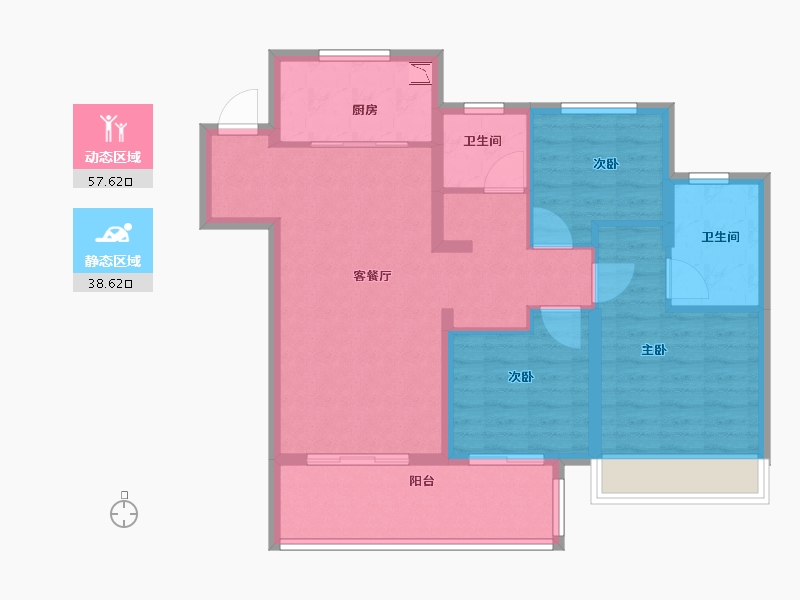 江苏省-徐州市-银城·致享城-86.00-户型库-动静分区