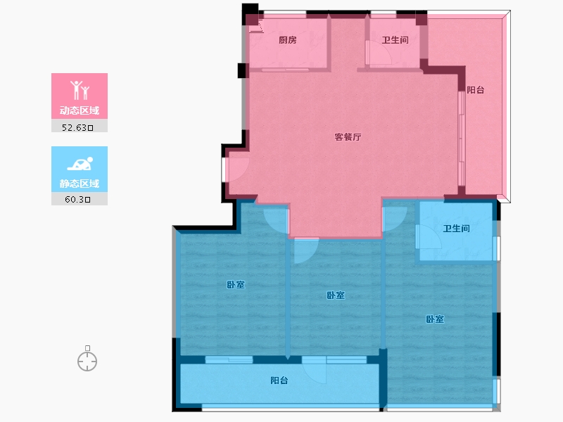 浙江省-宁波市-悦君台-102.00-户型库-动静分区