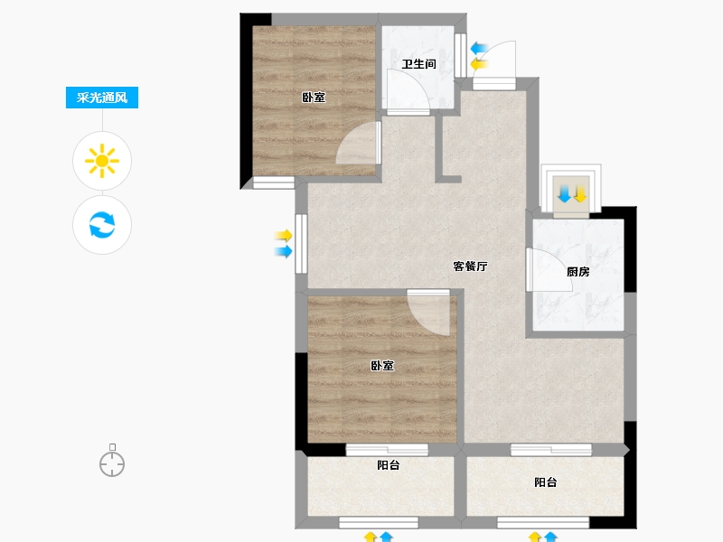 福建省-福州市-世茂福晟钱隆尚品-53.00-户型库-采光通风