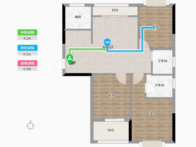 福建省-福州市-福清时代广场-86.00-户型库-动静线