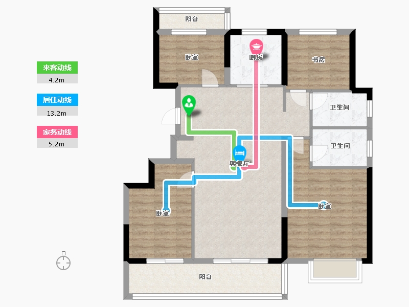 浙江省-宁波市-祥生光明金麟府-98.08-户型库-动静线