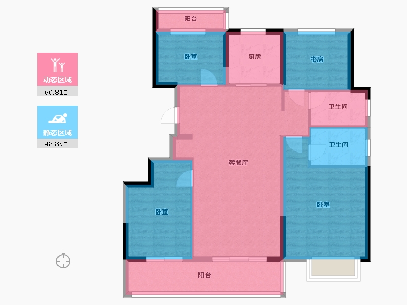 浙江省-宁波市-祥生光明金麟府-98.08-户型库-动静分区