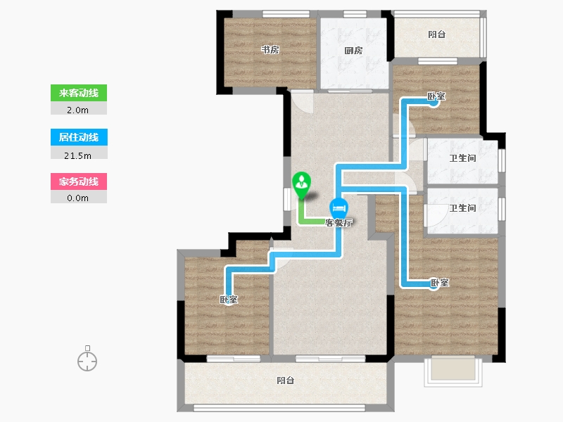 浙江省-宁波市-祥生光明金麟府-104.01-户型库-动静线