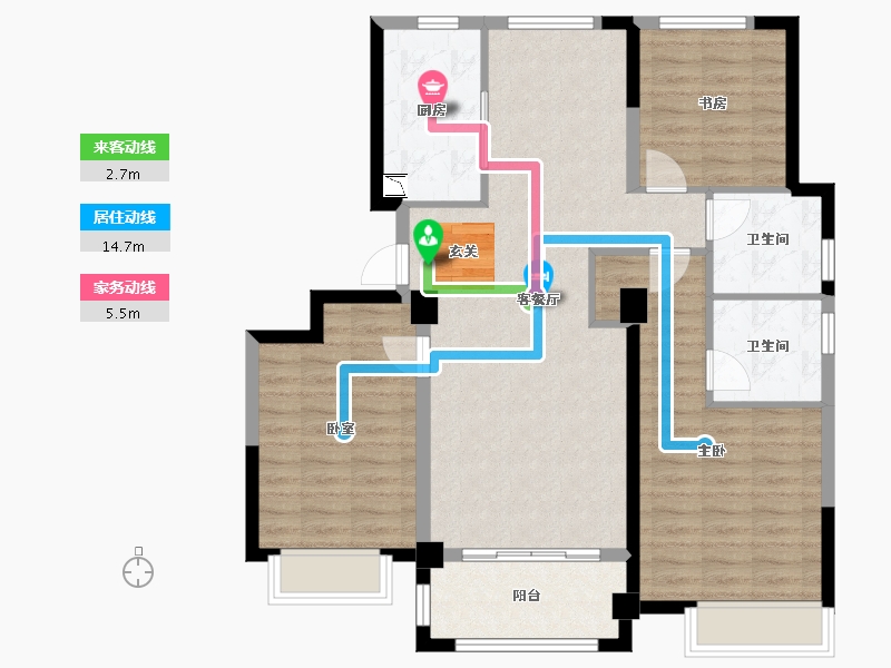 浙江省-宁波市-锦鸿观宸郡-97.86-户型库-动静线