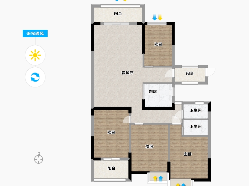 江西省-九江市-悦江府-122.40-户型库-采光通风