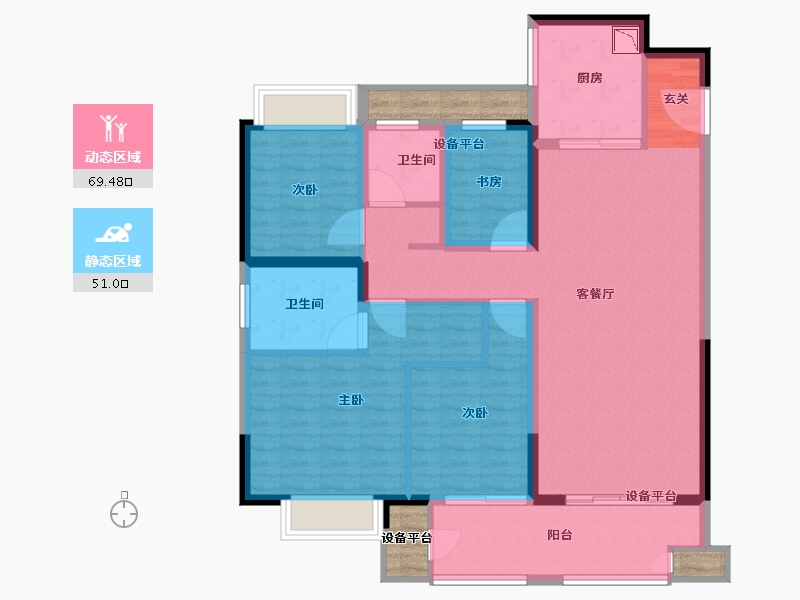 江苏省-常州市-新城湖悦朗隽-113.58-户型库-动静分区