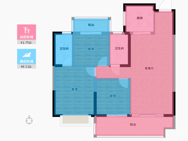 江苏省-盐城市-碧桂园珺尚府-98.00-户型库-动静分区