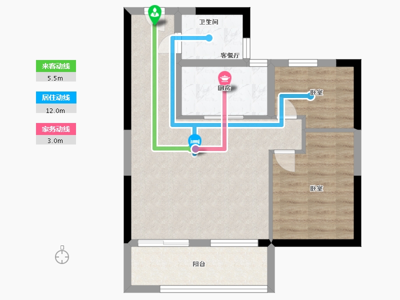 浙江省-宁波市-海湾新城-57.00-户型库-动静线